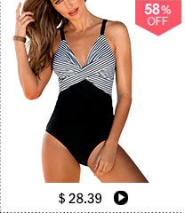 Spaghetti Strap Striped One Piece Swimwear