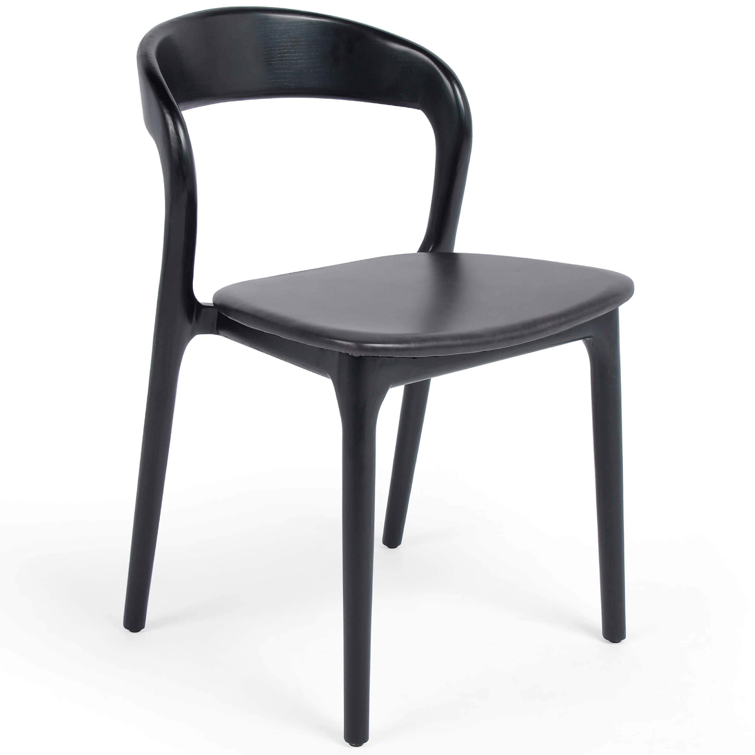 Image of Amare Leather Dining Chair, Sonoma Black, Set of 2