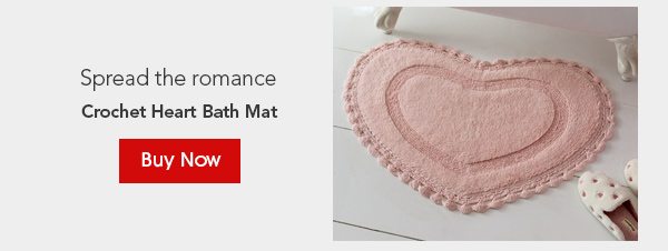 Spread the romance Crochet Heart Bath Mat Buy Now