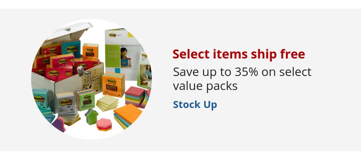 Recommended Offer: Select items ship free Save up to 35% on select value packs