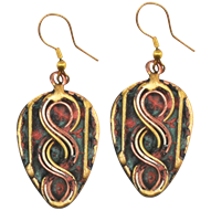 Brass and Copper Twist Earrings with Patina