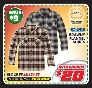 Victory Sportswear Men's Brawny Flannel Shirt