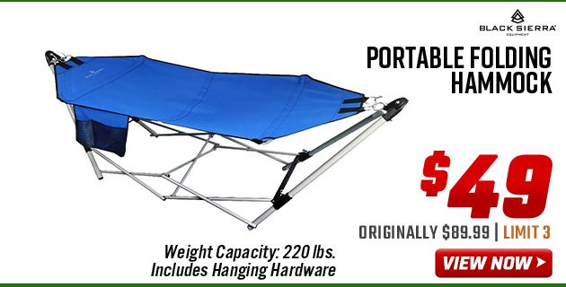 Black Sierra Portable Folding Hammock