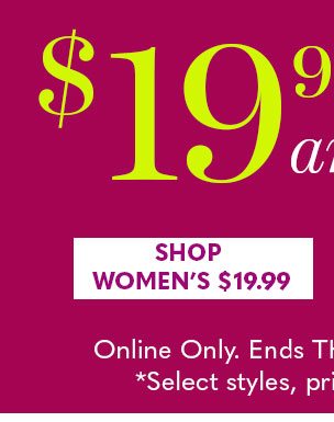 $19.99 and under! Shop Women's $19.99