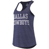 Women's Heathered Navy Dallas Cowboys Worn Coaches Tank Top