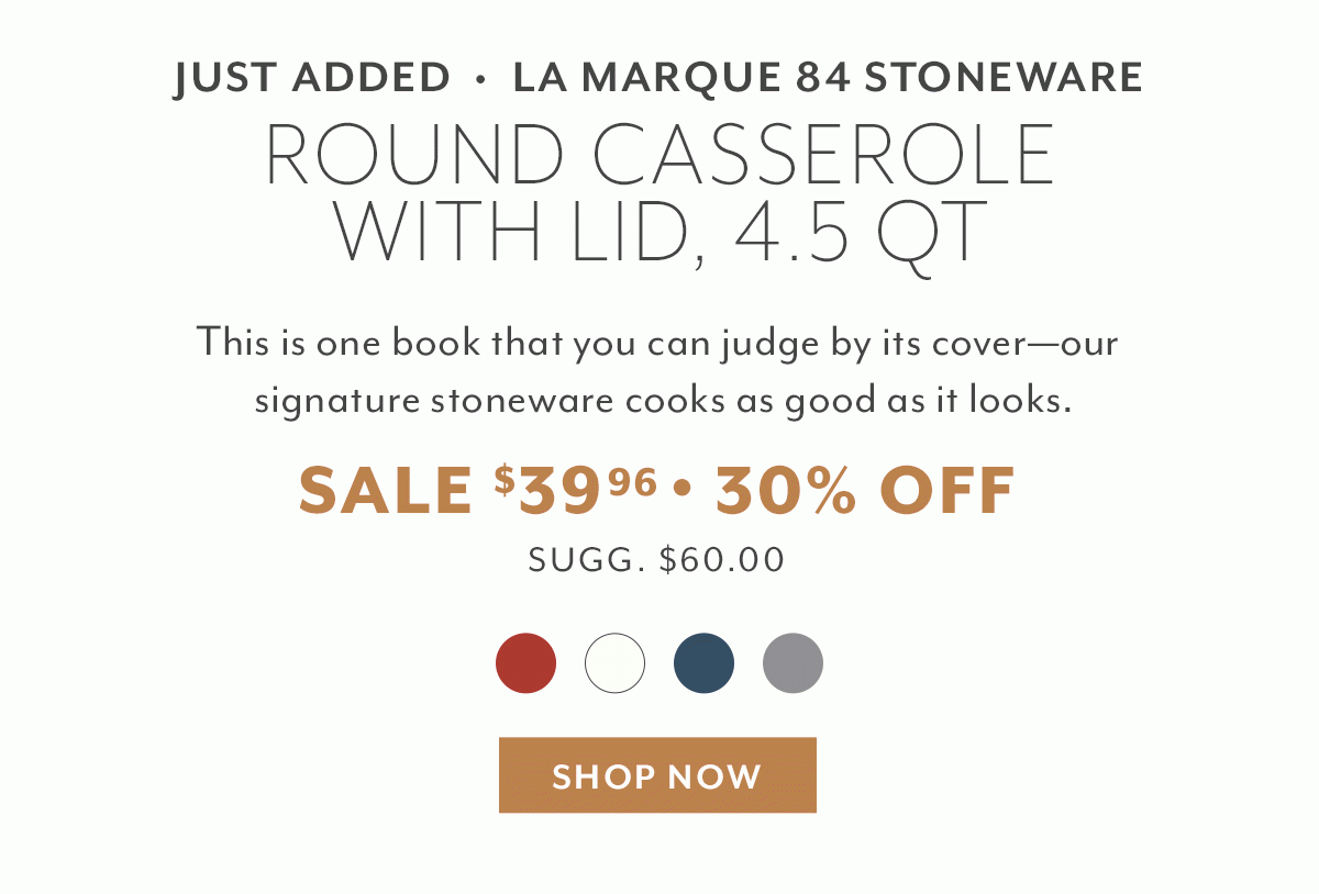 La Marque 84 Stoneware Round Casserole with Lid
