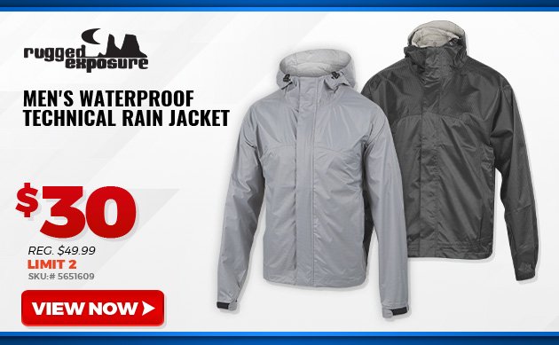 Rugged Exposure Men's Waterproof Technical Rain Jacket