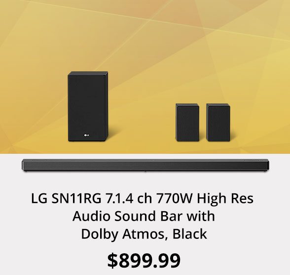 LG SN11RG 7.1.4 ch 770W High Res Audio Sound Bar with Dolby Atmos, Black
