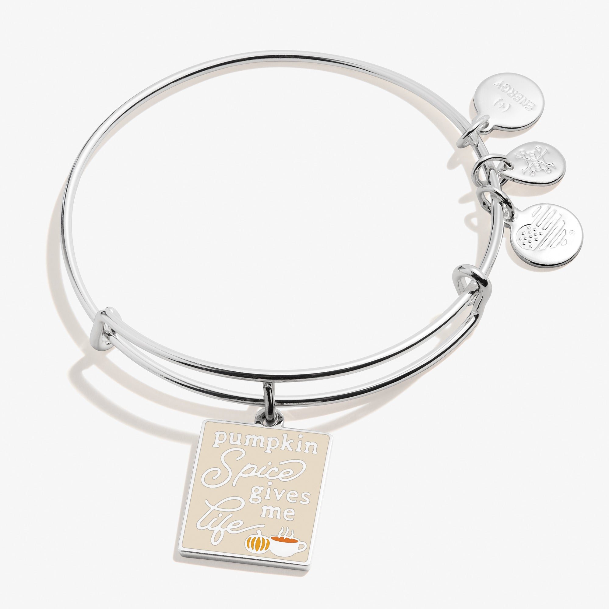 Image of 'Pumpkin Spice Gives Me Life' Charm Bangle Bracelet