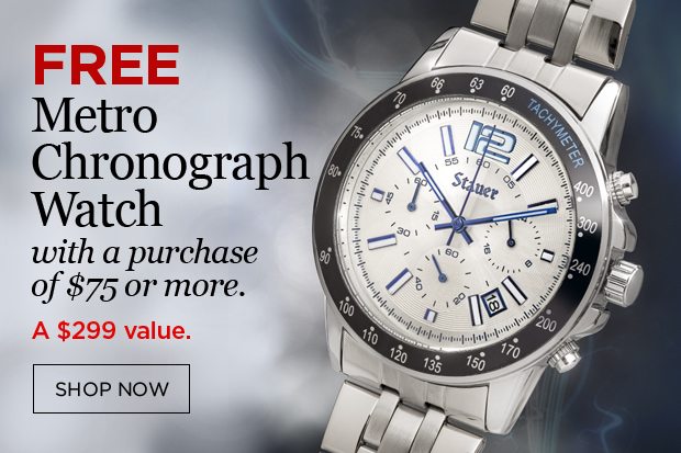 Free Metro Chronograph Watch with a purchase of $75 or more