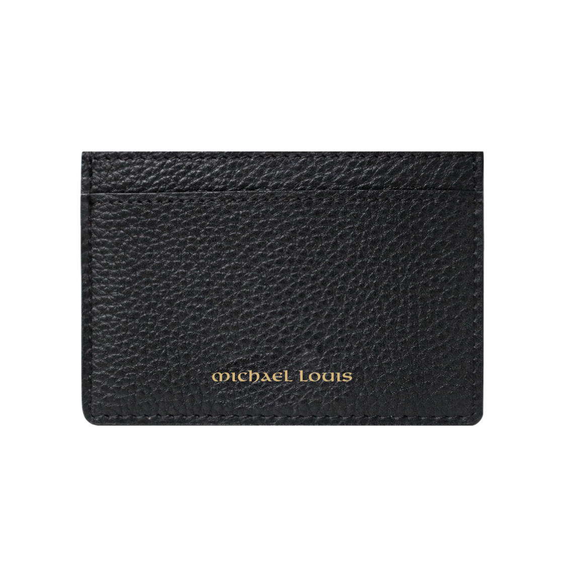 Image of Black Pebbled Leather Classic Card Holder