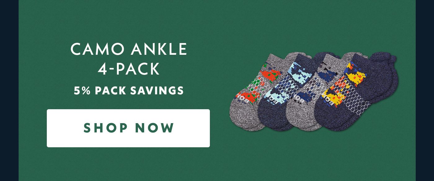 Camo Ankle 4-Pack | 5% Pack Savings | Shop Now