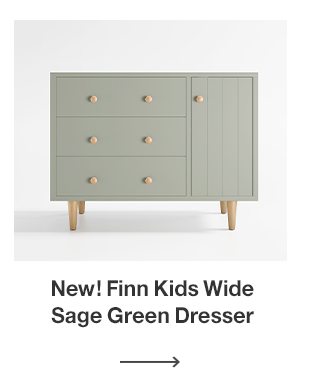 Finn Kids Wide Sage Green Dresser