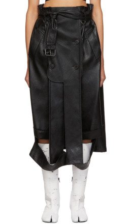 Maison Margiela - Black Faux Leather Skirt