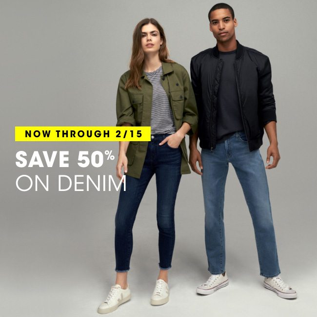 SAVE 50% ON DENIM