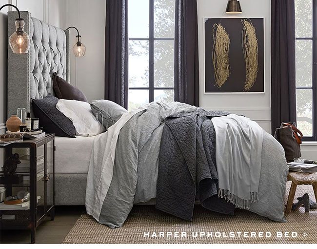 HARPER UPHOLSTERED BED >