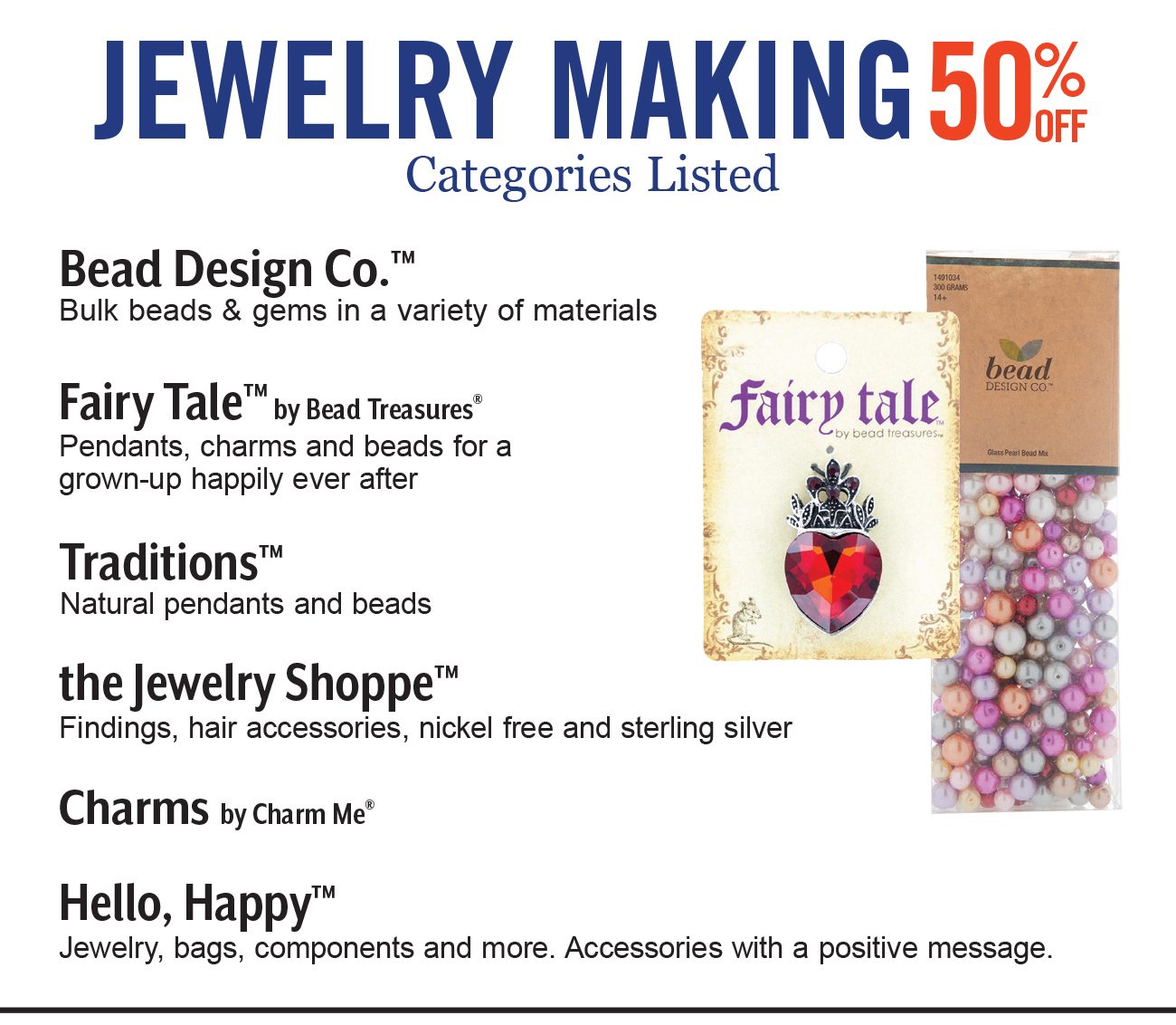 50% Off Select Categories of Jewelry Making