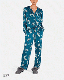 hush Aoife Oriental Birds Pyjama Set, £59