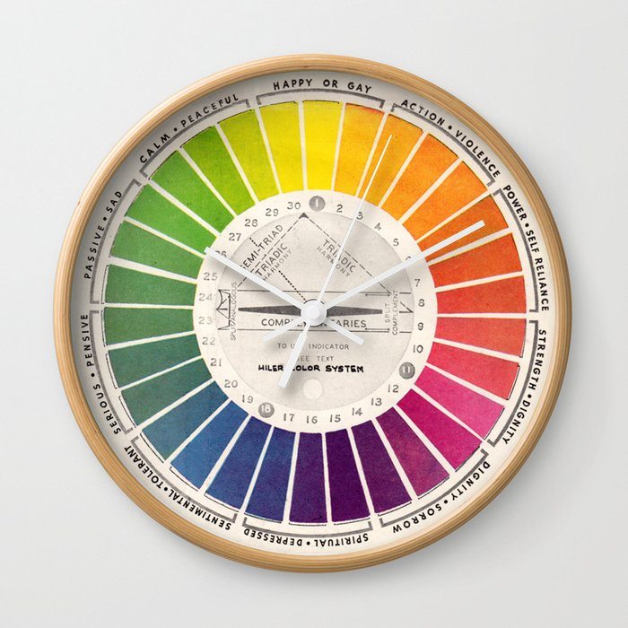 Vintage Color Wheel - Art Teaching Tool - Rainbow Mood Chart Pride