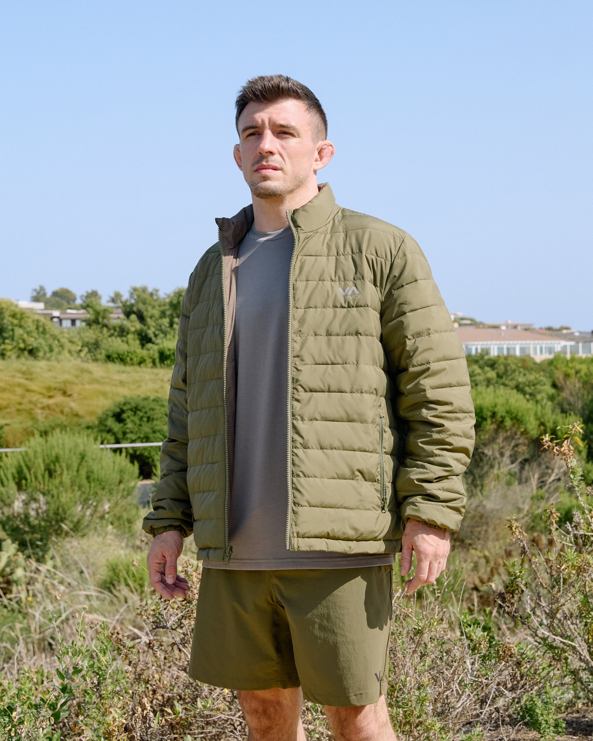 Image of Reversible Puffer Jacket - Olive