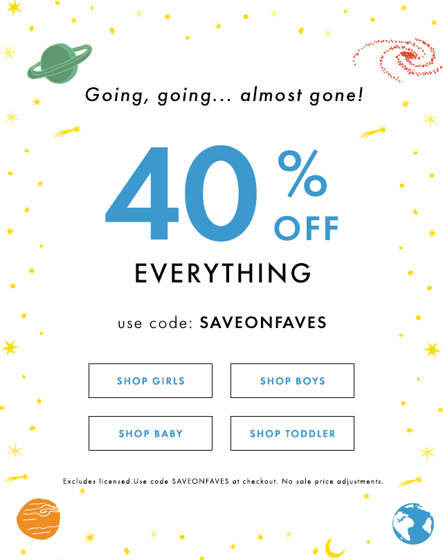 Forty percent off everything