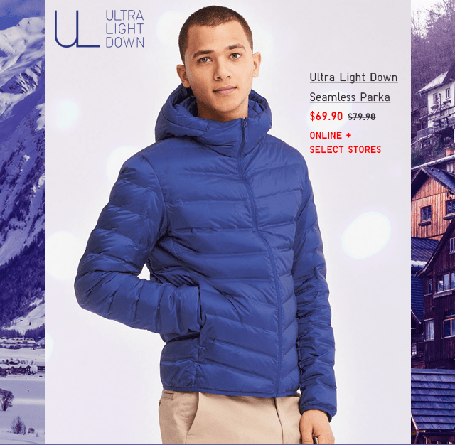 ULTRA LIGHT DOWN SEAMLESS PARKA $69.90