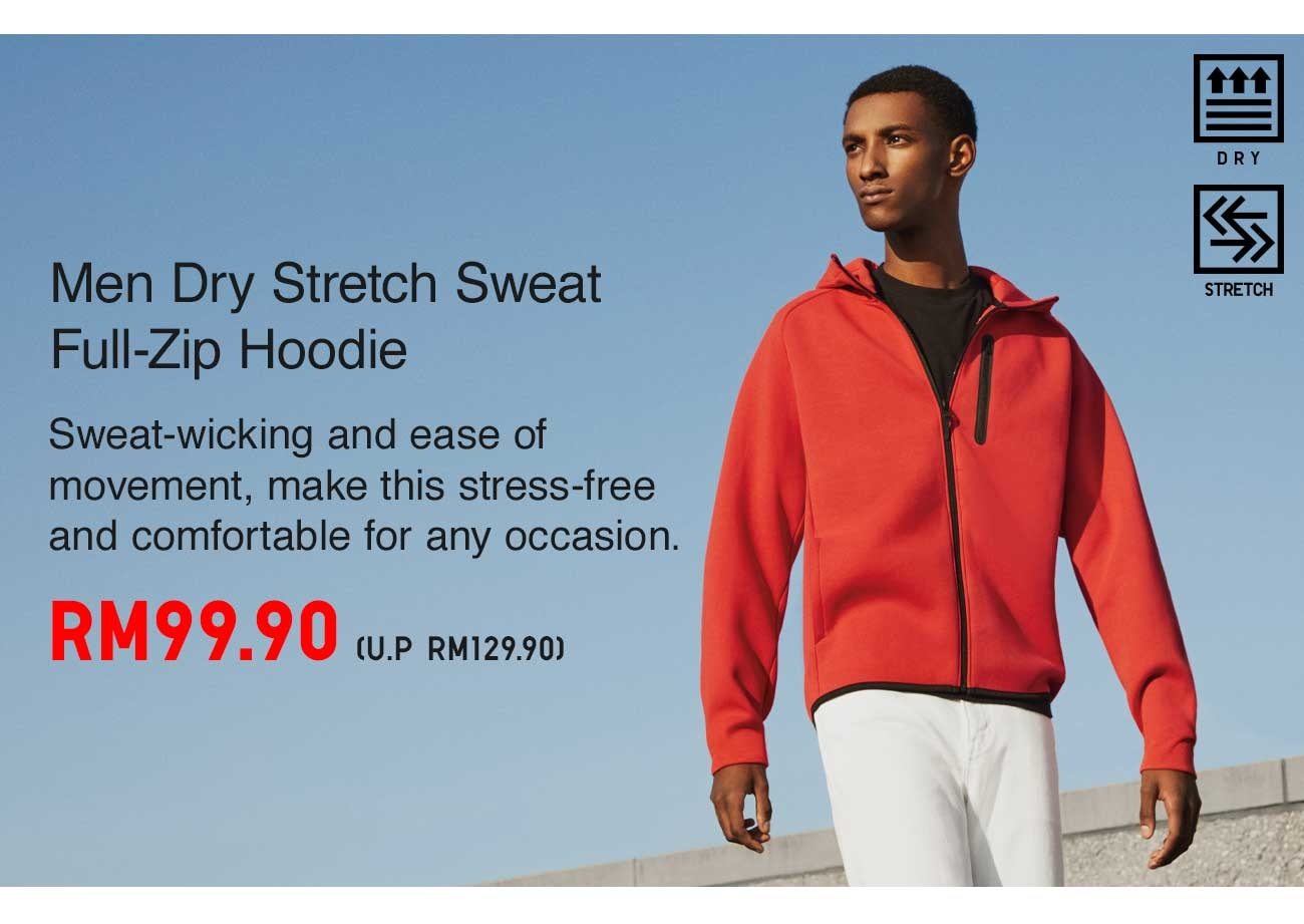 MEN DRY STRETCH SWEAT FULL-ZIP HOODIE