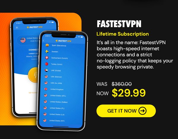 FastestVPN: Lifetime Subscription (10 Devices)