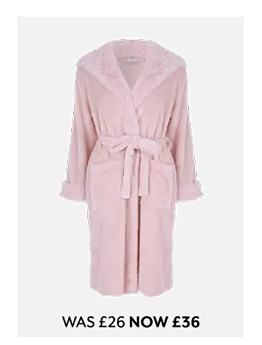 Womens Pink Fluffy Sparkle Lurex Dressing Gown