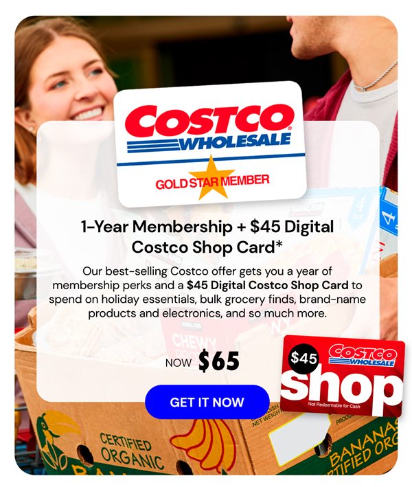 Costco 1-Year Gold Star Membership + $45 Digital Costco Shop Card