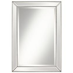 Roseau Silver Pewter 24" x 34" Beaded Mirror