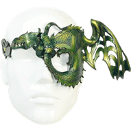 Winged Half-Dragon Leather Mask