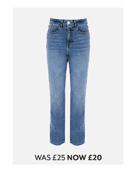 Womens Mid Blue Straight Leg Jeans