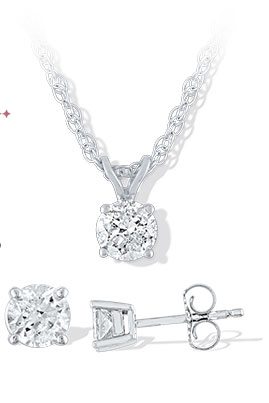 Sterling Silver Diamond Boxed Set