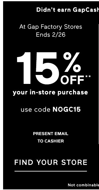 15% OFF** | FIND YOUR STORE