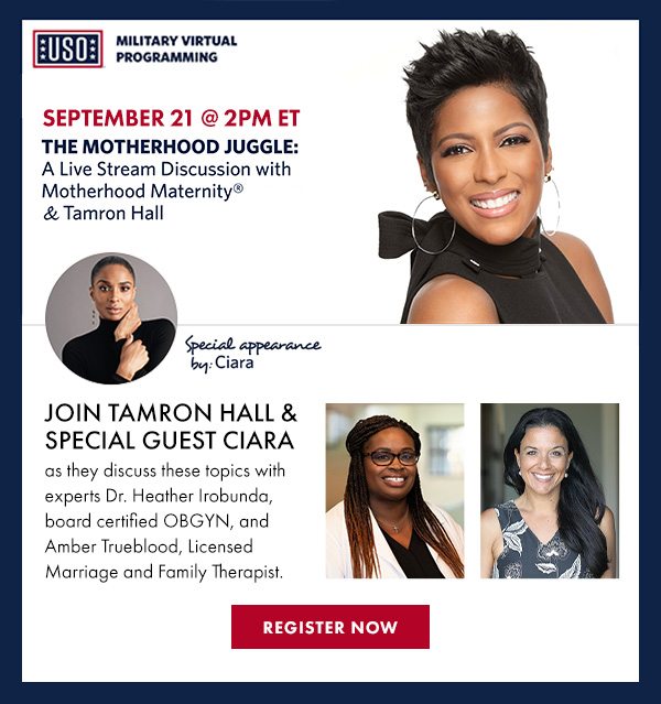 USO MILITARY VIRTUAL PROGRAMMING - SEPTEMBER 21 @ 2PM ET - SPECIAL APPEARANCE FROM CIARA - REGISTER NOW