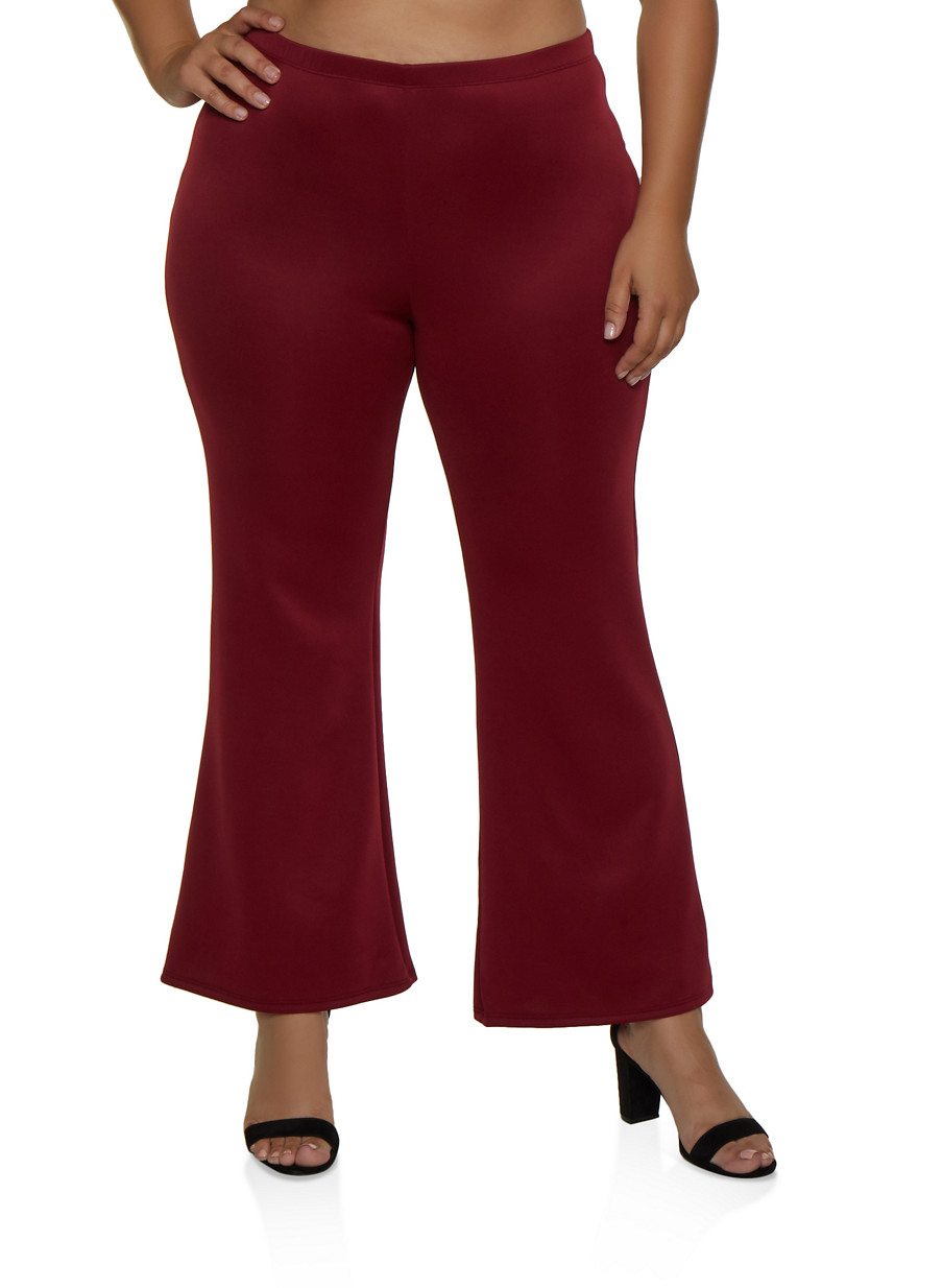 Plus Size Scuba Flared Pants