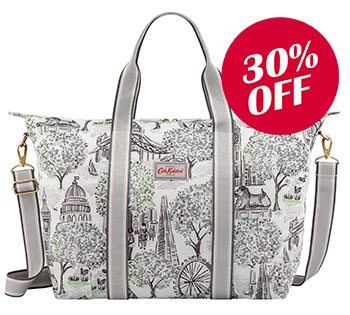 London Toile Foldaway Overnight Bag