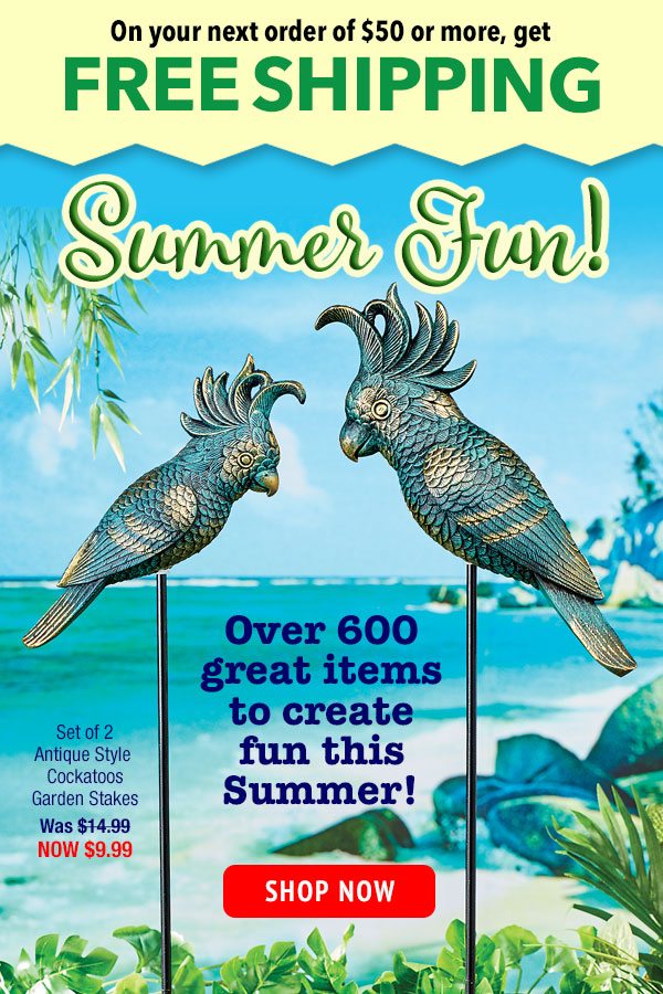 Summer Decor + Shipping Deal on Orders of $50 or More!