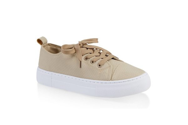 Animal Embossed Lace Up Sneakers