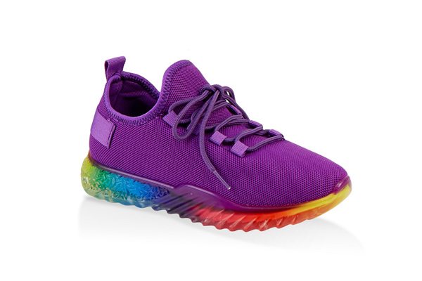 Rainbow Sole Lace Up Sneakers