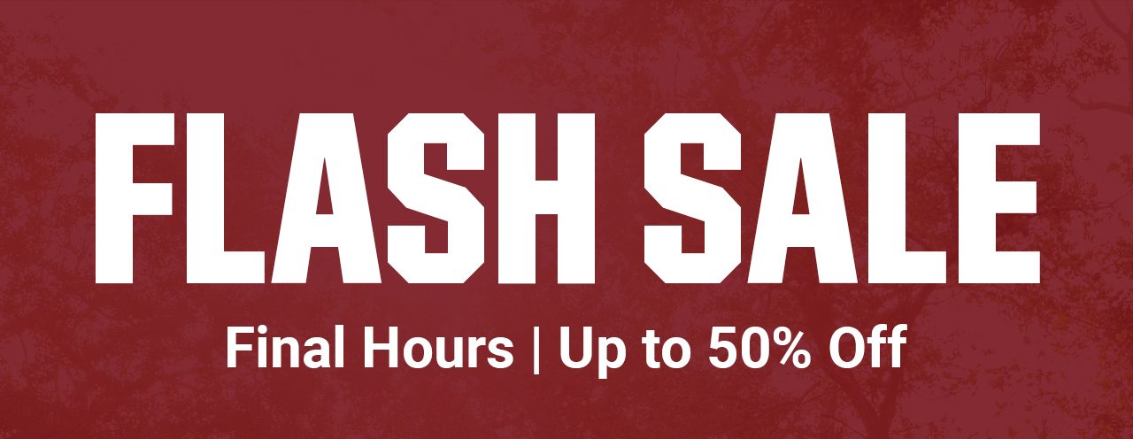 Flash sale. Final hours. Up to 50 percent off.