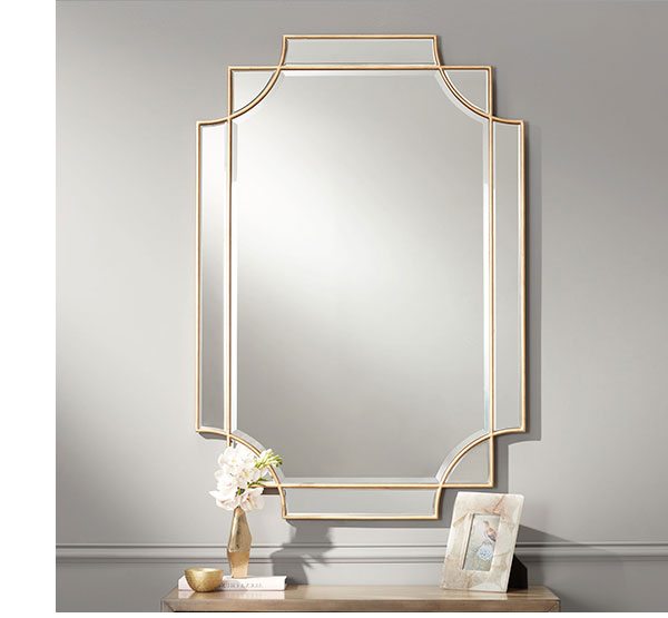 Possini Euro Marten 30 3/4" x 45 1/4" Gold Wall Mirror