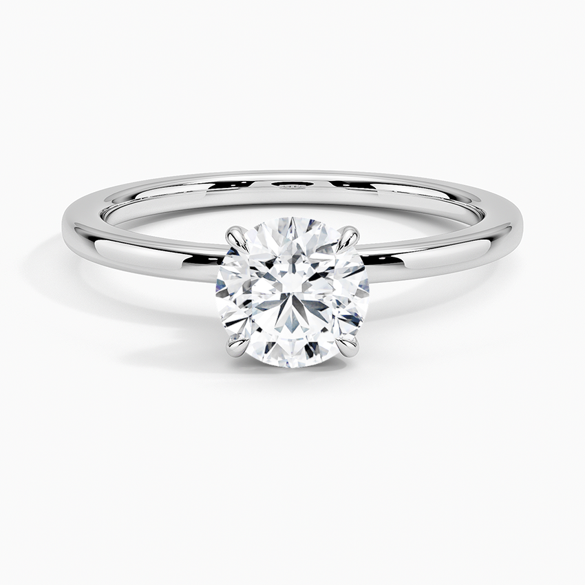 18K White Gold Secret Halo Diamond Ring