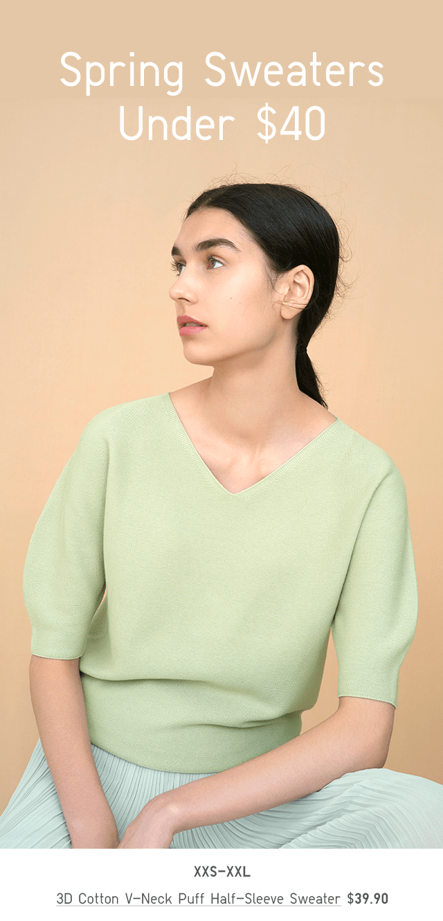 uniqlo puff sleeve crew neck sweater