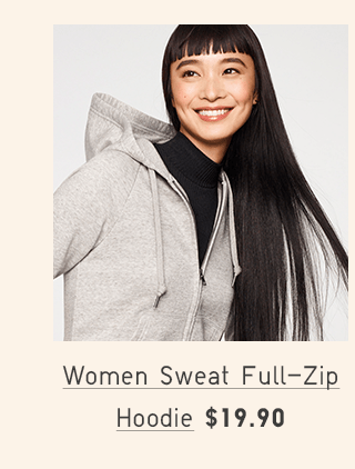 WOMEN SWEAT FULL-ZIP HOODIE $19.90