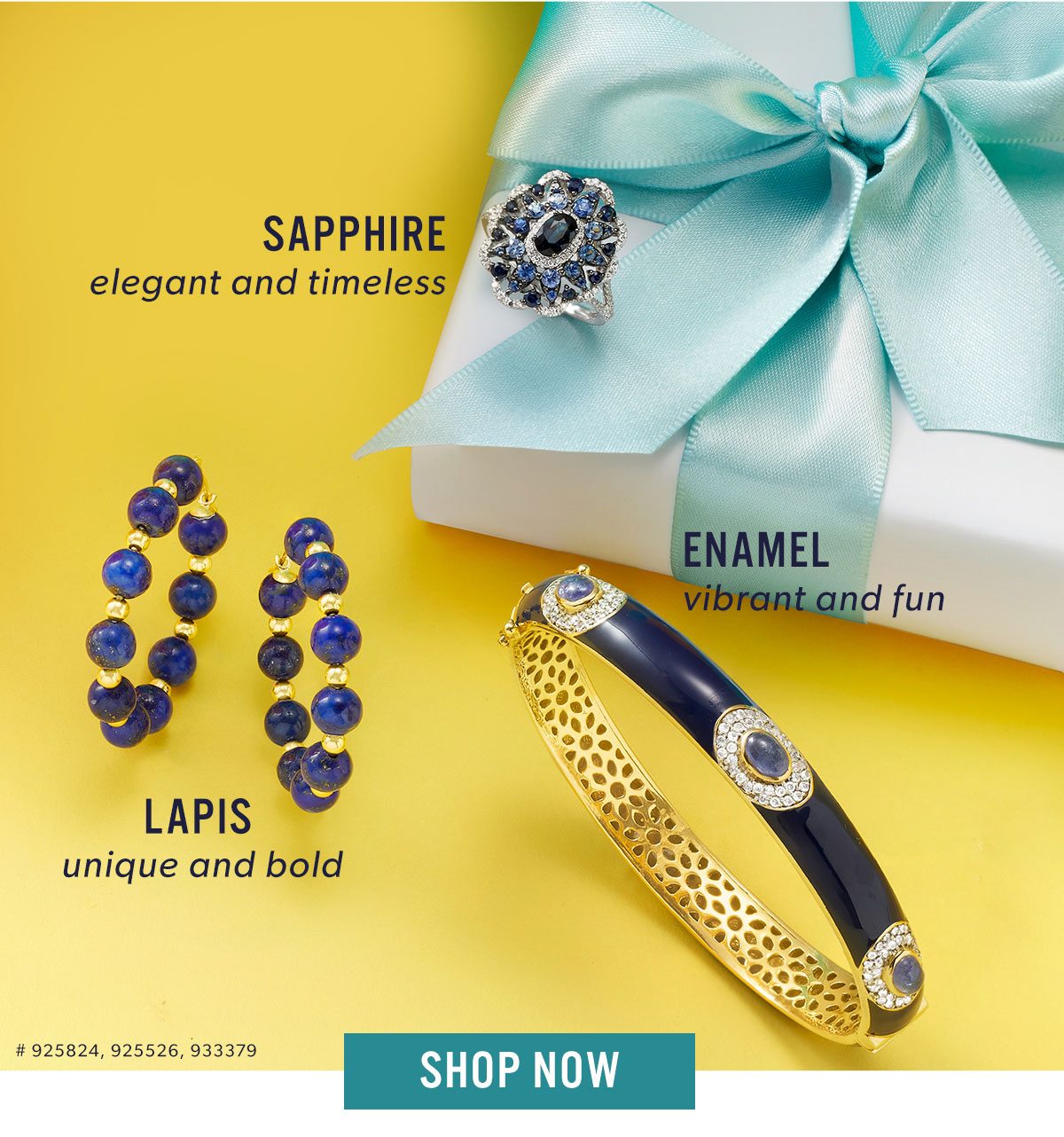 Sapphire, Enamel and Lapis. Shop Now