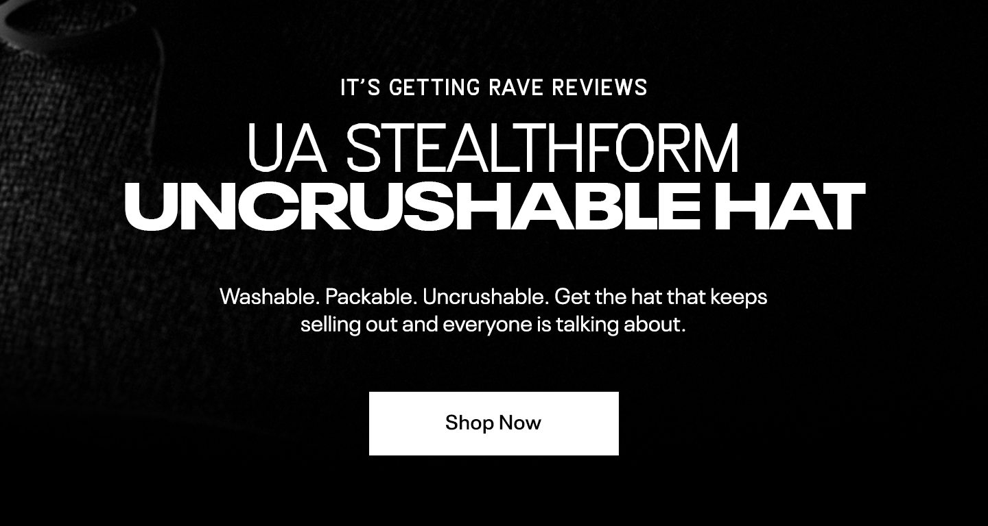 IT'S GETTING RAVE REVIEWS UA STEALTHFORM UNCRUSHABLE HAT