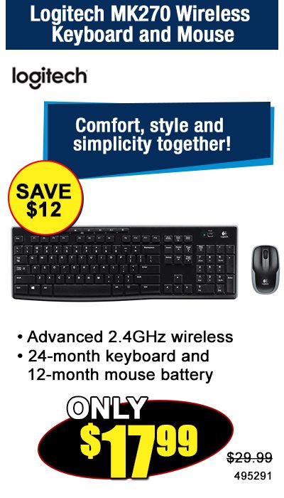 Logitech MK270 wireless Keyboard and Mouse