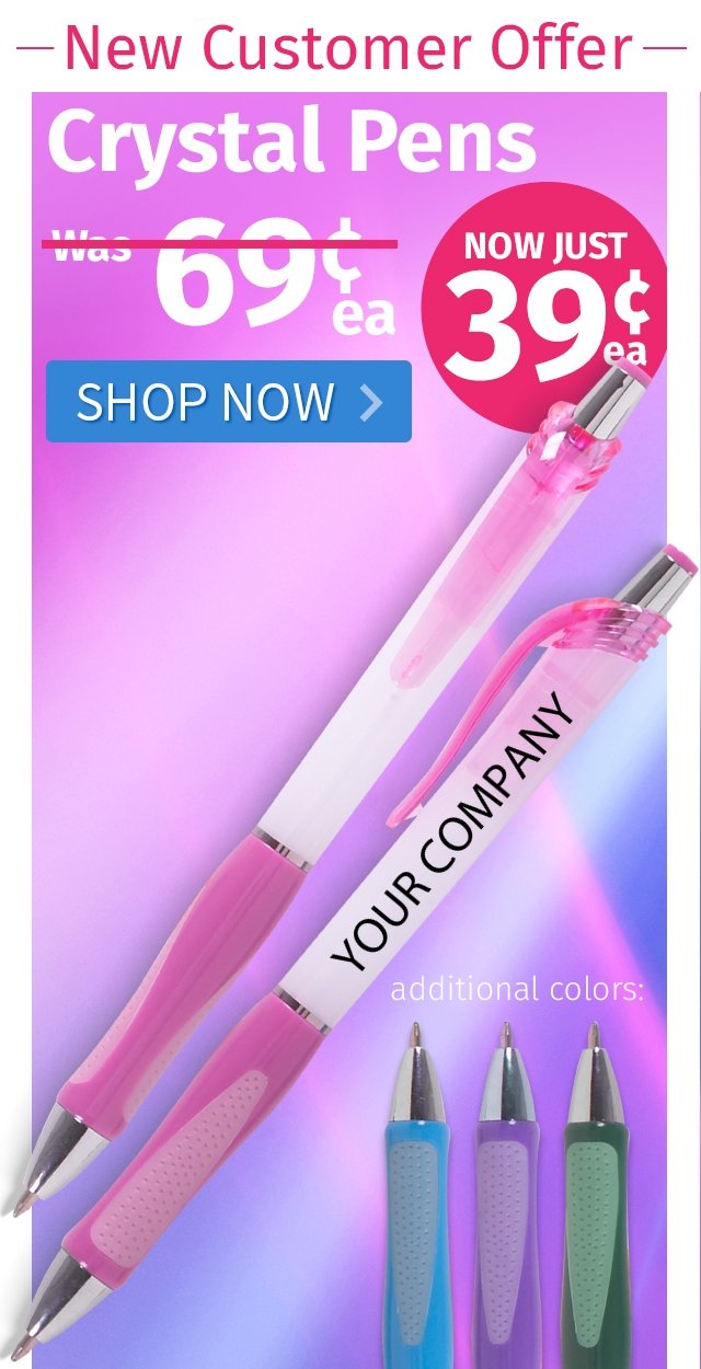 Crystal Pens for only 39¢ each!